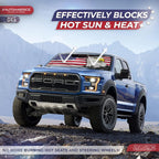Autoamerics 1-Piece Windshield Sun Shade American Eagle Flag USA Patriotic  - Foldable Car Front Window Sunshade for Sedans SUV Truck - Blocks Max UV Rays and Keeps Your Vehicle Cool - Small