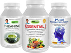 Andrew Lessman 3 Product Brain Support Bundle – 360 Capsules Each of Essential 1, Theanine, and PS-100. Supports Overall Health and Promotes Healthy Brain Function.