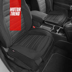 Motor Trend Seat Covers for Cars Trucks SUV, Faux Leather 2-Pack Black Padded with Storage Pockets, Premium Interior Car Seat Cover