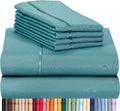 LuxClub 6 PC California King Size Sheet Set Bamboo Sheets Deep Pockets 18" Eco Friendly Wrinkle Free Cooling Sheets Machine Washable Hotel Bedding Silky Soft - Teal California King