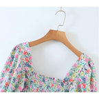 floral crop top and skirt