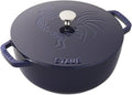 Staub Cast Iron 3.75-qt Essential French Oven Rooster - Dark Blue, Made in France