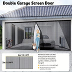 Double GaraScreen Door, 13*6.56FT Magentic GaraDoor Net For 2 Car GaraDoor Screen, Fiberglass GaraScreen Cover Kit, Magnets And Weighted