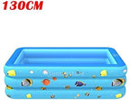 Zcm Inflatable Pool Rectangular Inflatable Swimming Pool Family Home Outdoor Backyard Summer Pool Water Party for Kids Infant Swimming (Color : 130CM 3 Layer)