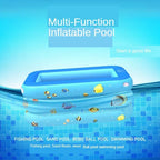 Zcm Inflatable Pool Rectangular Inflatable Swimming Pool Family Home Outdoor Backyard Summer Pool Water Party for Kids Infant Swimming (Color : 130CM 3 Layer)