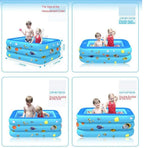 Zcm Inflatable Pool Rectangular Inflatable Swimming Pool Family Home Outdoor Backyard Summer Pool Water Party for Kids Infant Swimming (Color : 130CM 3 Layer)