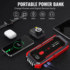 Car Jump Starter 2500A Peak Car Battery Jump Starter  Up To 2.11gal Gas And 1.85gal Diesel Engine 12V Portable Lithium Jump Starter LED Light/USB QC3.0