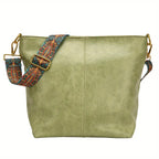 Geometric Strap Hobo Bag, LarCapacity Crossbody Bag, Women's Retro Style Shoulder Bag