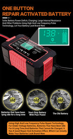 Car Battery Charger, 12V 4Ah-100Ah Smart Battery Trickle Charger Automotive Battery Maintainer Desulfator With Temperature Compensation
