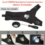 LED Flashlight Gloves-CR2016 Battery Powered (Battery Not Included), Gifts For Dad Boyfriend, Gadget Hands-Lights For Camping Fishing Repairing