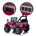 Ktaxon Kids Ride On Car Electric Stroller Double Drive Rechargeable 12V Battery Powered w/ RC Remote Control, MP3 Player, LED Lights, 3 Speed - Pink