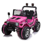 Ktaxon Kids Ride On Car Electric Stroller Double Drive Rechargeable 12V Battery Powered w/ RC Remote Control, MP3 Player, LED Lights, 3 Speed - Pink