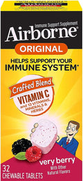 Airborne Vitamin C 1000mg, Very Berry Chewable Tablets, Gluten-free, Packaging May Vary, Berry, 32 Tablets, Pack of 36