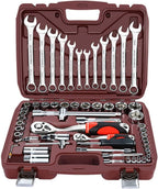 YUOP Hand Tools Socket Set Universal Car Repair Tool Ratchet Set Torque Wrench Combination Bit A Set of Keys Multifunction Tools (Color : 82pcs)