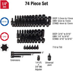 Sunex Tools 1874 1/4" Drive  Fractional and Metric Impact Sockets Set