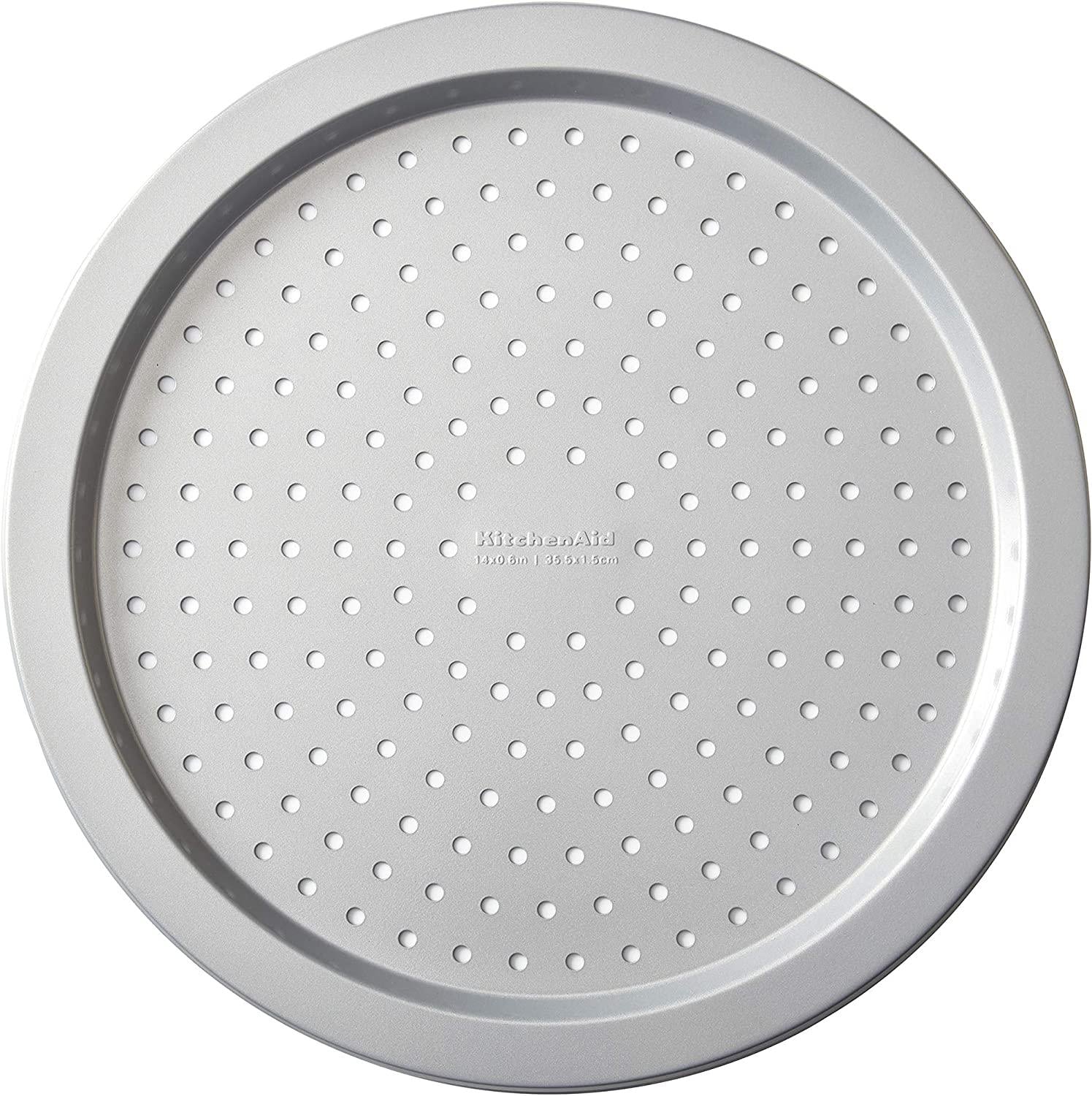 KitchenAid Nonstick Aluminized Steel Pizza Crisper, 14-Inch, Silver