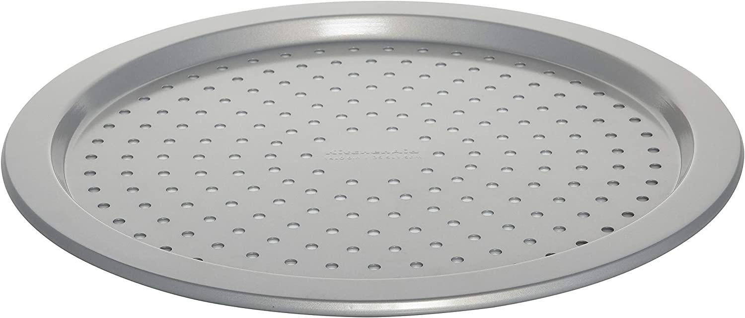 KitchenAid Nonstick Aluminized Steel Pizza Crisper, 14-Inch, Silver