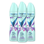 Degree Antiperspirant Deodorant Dry Spray 72-Hour Sweat and Odor Protection Lavender and Waterlily Deodorant Spray For Women With MotionSense Technology 3.8 oz 3 Count