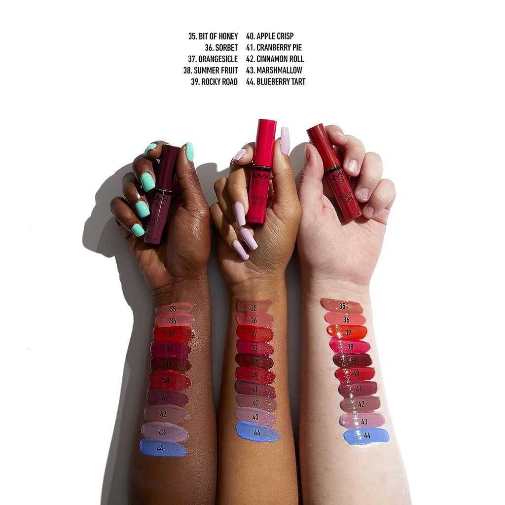 NYX PROFESSIONAL MAKEUP Butter Gloss, Non-Sticky Lip Gloss - Rocky Road (Wine)