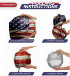 Autoamerics 1-Piece Windshield Sun Shade Grunge American Flag - 2 USA  - Foldable Car Front Window Sunshade for Most Sedans SUV Truck - Blocks Max UV Rays and Keeps Your Vehicle Cool - Medium