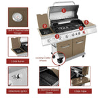 5-Burner Barbecue Cabinet Style Propane Gas Grill Coffee GA5403C