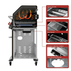 5-Burner Barbecue Cabinet Style Propane Gas Grill Coffee GA5403C