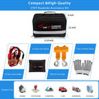STDY Car Roadside Emergency Kit, Auto Vehicle Truck Safety Kit - with Jumper Cables, Car Repair Tool Set, Tow Rope, Reflective Triangle, etc