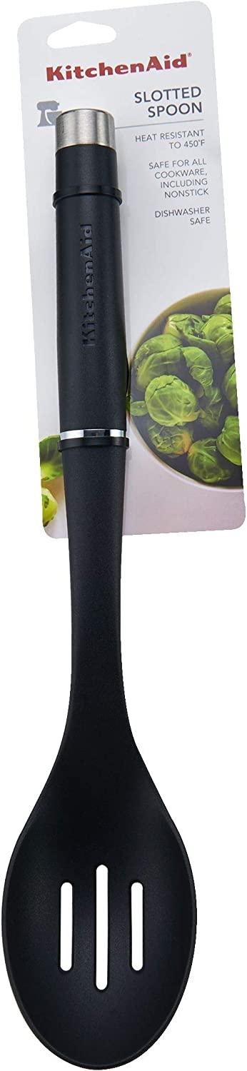 KitchenAid KO004OHOBA Gourmet Nylon Slotted Spoon, One Size, Black