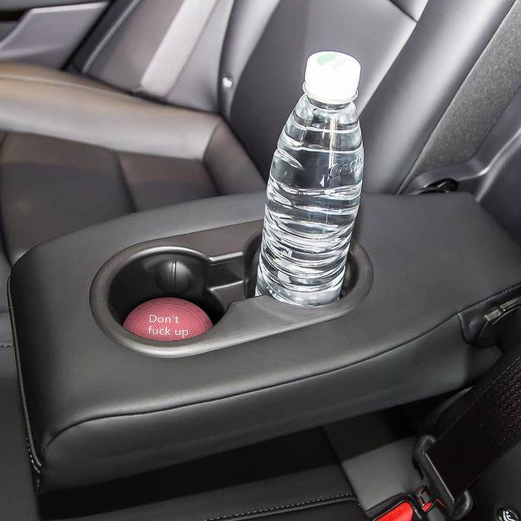 8sanlione 2 Pack Car Cup Holder Coasters, 2.75 Inch Non-Slip PVC Insert Cup Coaster, Anti-Scratch Auto Cup Mats for Women Men, Vehicle Interior Accessories Universal for Car, SUV, Truck (D Pink/2PCS)