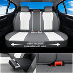 Coverado Leather Seat Covers Full Set, 5 Seats Universal Seat Covers for Cars, Waterproof Luxury Leatherette Seat Cushions, Front and Rear Seat Protectors, Seat Covers Fit for Most Vehicles Gray/White