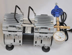 Controlled Twin Piston Oil-Less Vacuum Pump 5.5CFM 3/4HP Regulator/GauHardware Kit Pressure Control Oil- Clean No Oil Mist