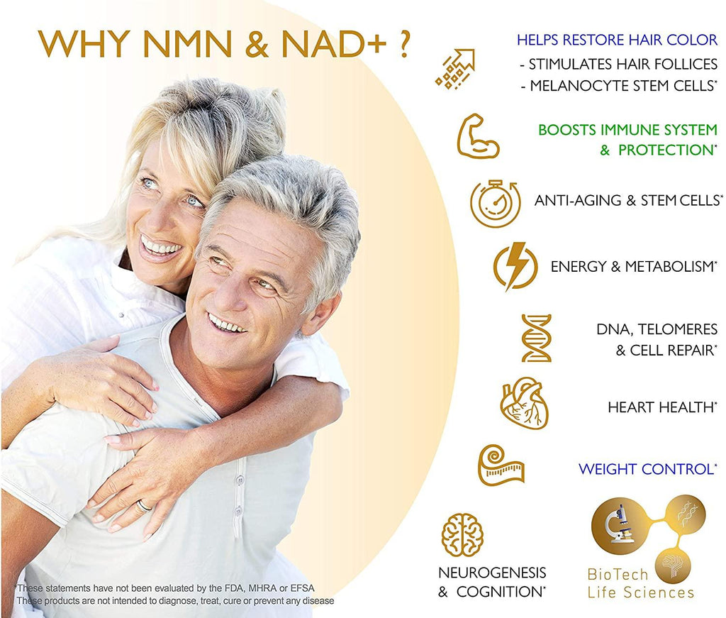 Ultra Pure NMN 100g + Delicious Citrus (Pharmaceutical Purity >99.5%) - Increase Energy & Reduce Fatigue, Restore Hair Color & Thickness, Anti-Aging (NMN 100)