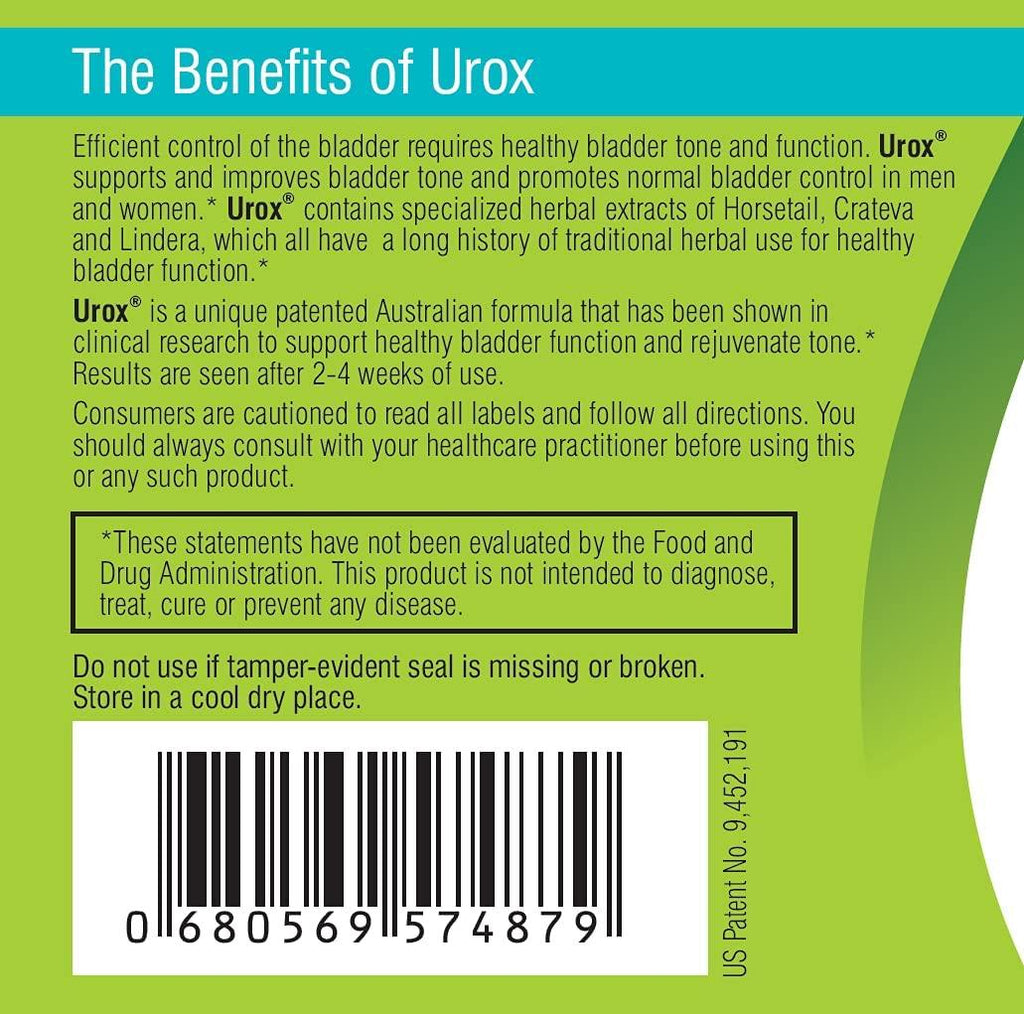 UROX - Unique Patented Formula for Bladder Tone and Control - 6 Months