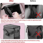 Ryhpez Car Trash Can with Lid - Car Trash Bag Hanging with Storage Pockets Collapsible and Portable Car Garbage Bin