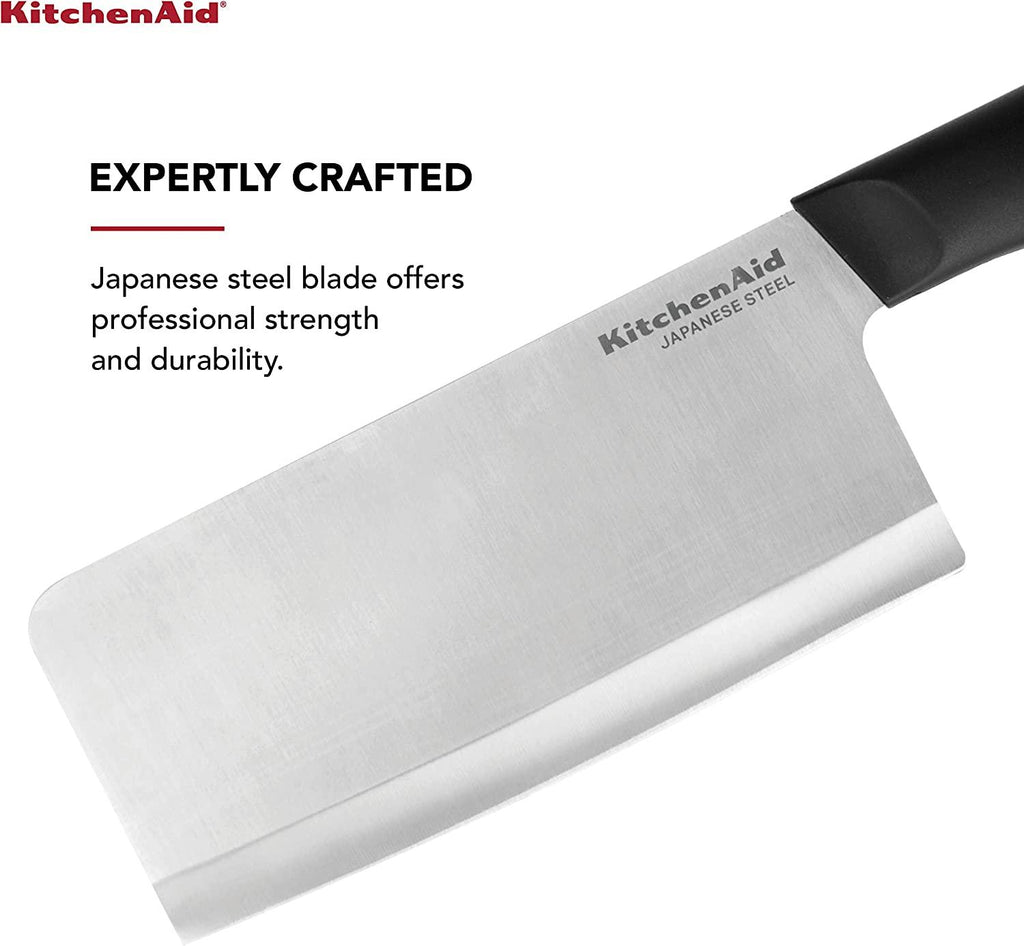 KitchenAid Classic 4 Piece Steak Knife Set, 4.5-Inch, High-Carbon Japanese Steel Blades, Sharp Kitchen Knife Set, Black