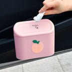 Cute Cartoon Car Trash Can With Flip-top Lid - Keep Your Car Clean And Tidy!