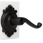 Flair Aged Bronze Privacy Bed/Bath Door Lever with Brookshire Trim