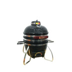 Vision Icon 101 Electric and Charcoal Kamado Grill in Black