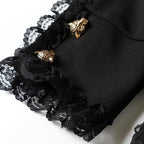 black lace silk panels mermaid hem