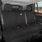 CATFlexfit Seat Cover for Cars Trucks SUV, Zipper Split Rear Bench Protector with Durable Canvas Material, Interior Cover in Black
