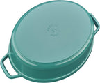 Staub Cast Iron 5.75-qt Coq au Vin Cocotte - Turquoise, Made in France