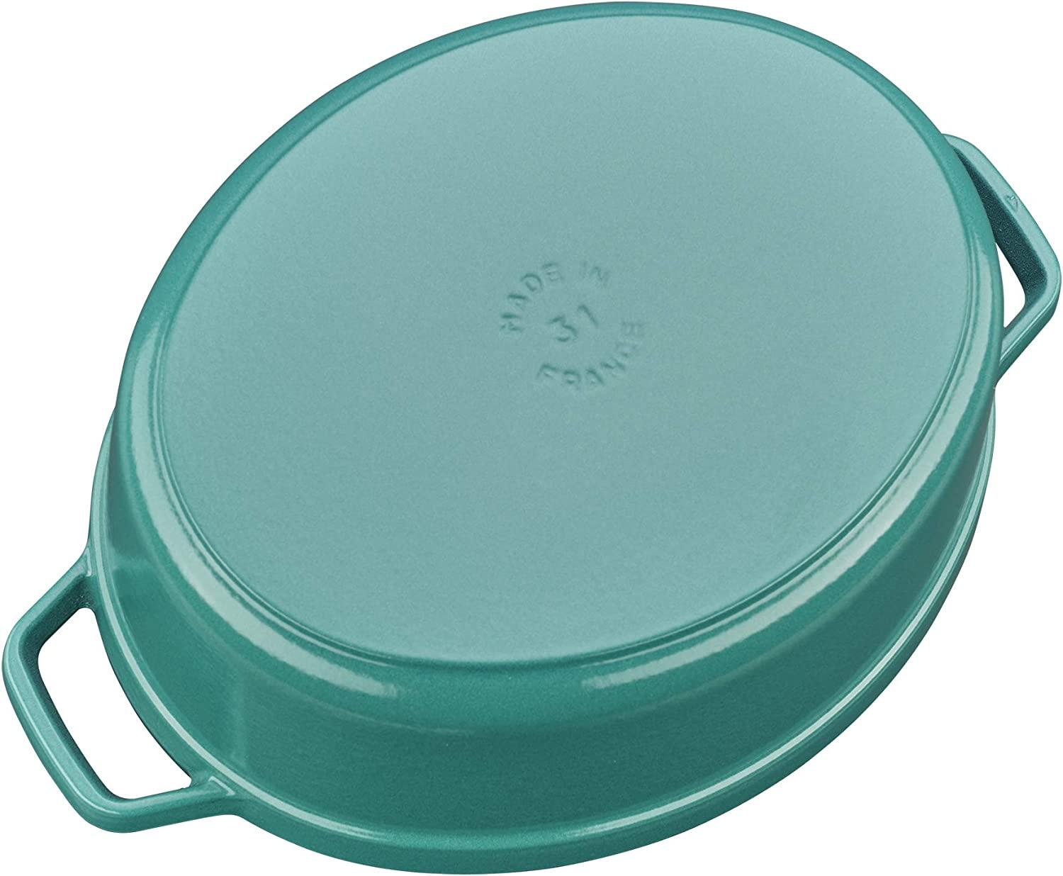 Staub Cast Iron 5.75-qt Coq au Vin Cocotte - Turquoise, Made in France