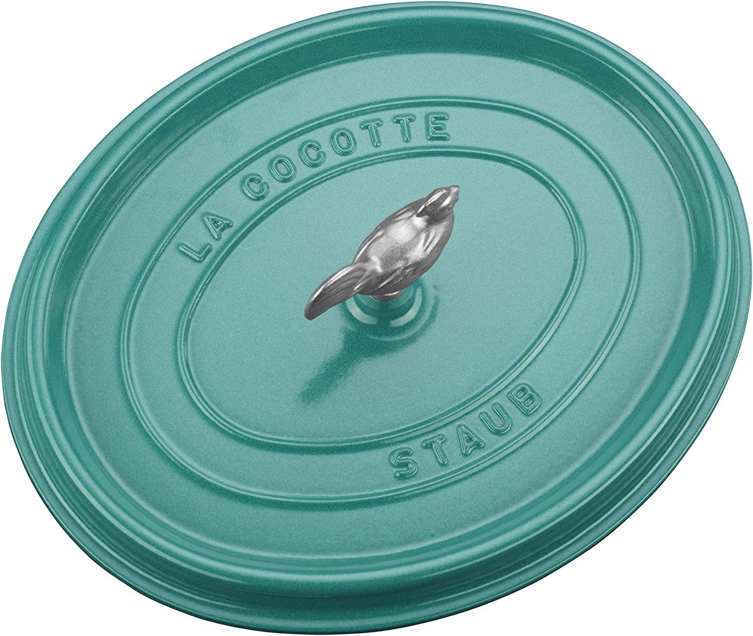 Staub Cast Iron 5.75-qt Coq au Vin Cocotte - Turquoise, Made in France