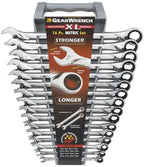 GEARWRENCH XL Ratcheting Combination Metric Wrench Set 16 Pc., 12 Point - 85099
