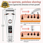 Rechargeable and Dry Painless Electric Women's Hair Shaver with LED Display