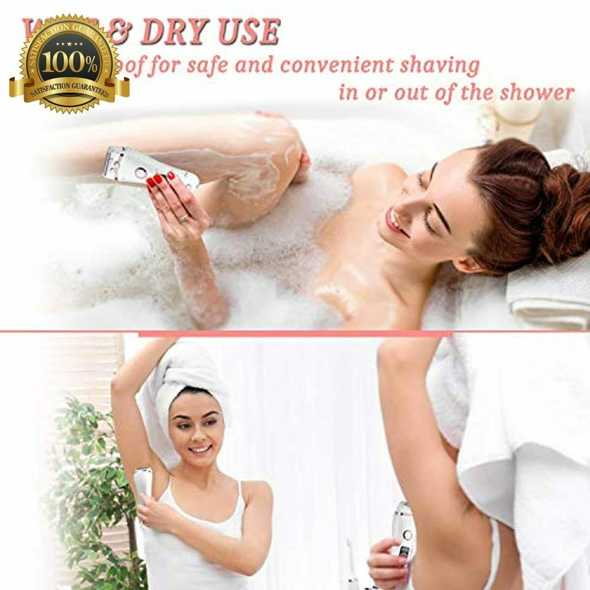 Rechargeable and Dry Painless Electric Women's Hair Shaver with LED Display