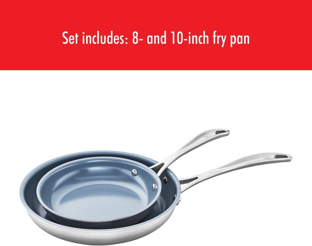 ZWILLING Spirit Ceramic Nonstick Fry Pan Set, 2-pc, Stainless Steel