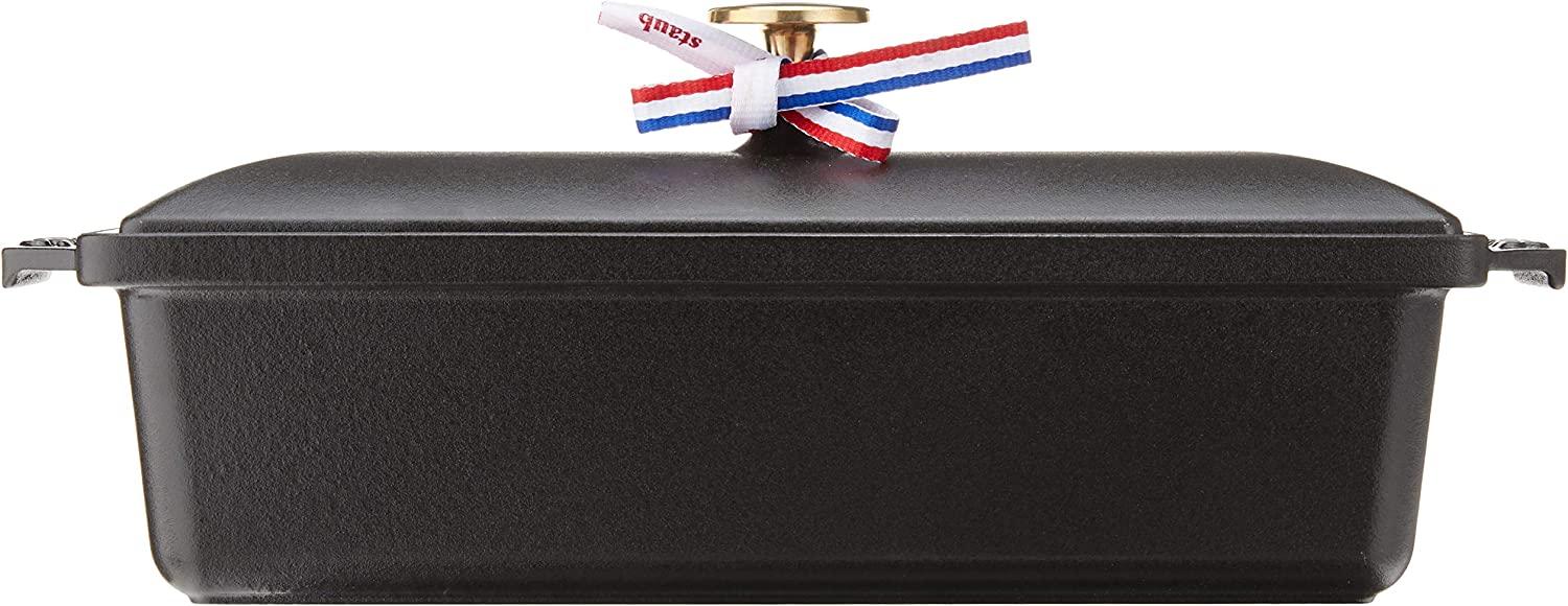 Staub Cast Iron 1.5-qt Large Rectangular Terrine - Matte Black, Made in France