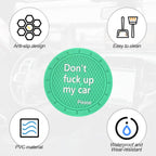 8sanlione Car Cup Coaster, 4Pcs 2.75 Inch Auto Cup Holder Insert Coasters, Anti-Slip Waterproof Embedded Drink Mat, Automotive Interior Accessories for Men and Women (D Light Green/4PCS)