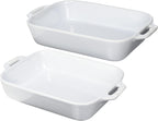 STAUB Ceramics Rectangular Baking Dish Set, 2 pc, White
